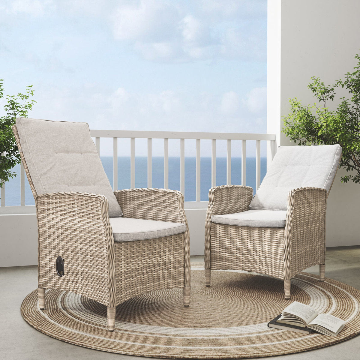 LOUNGE YARD Ryott Outdoor Recliner Chair with Sunbrella Cushion (Set of 2) — product view 2