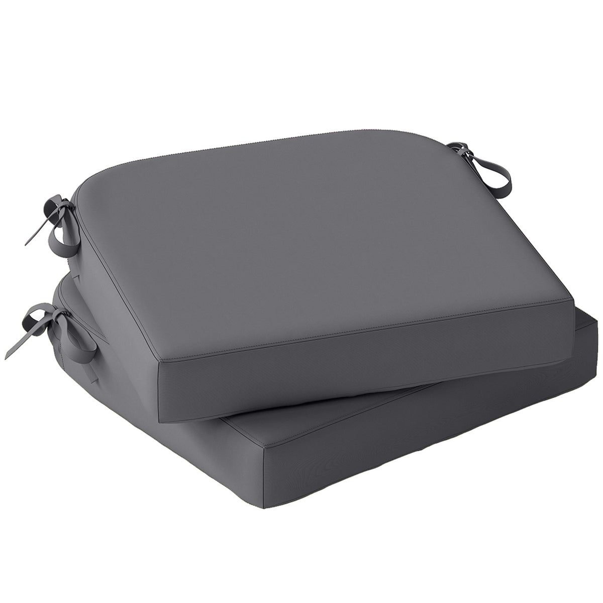 Set of 2 Outdoor Chair Seat Cushions, 40 x 40 cm, Dark Grey — product view 1