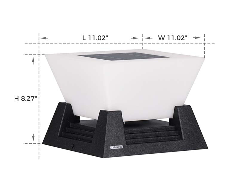 RIRZ NOVA Solar Post Light Modern Architectural LED Outdoor Pathway Garden — 28cm — product view 2