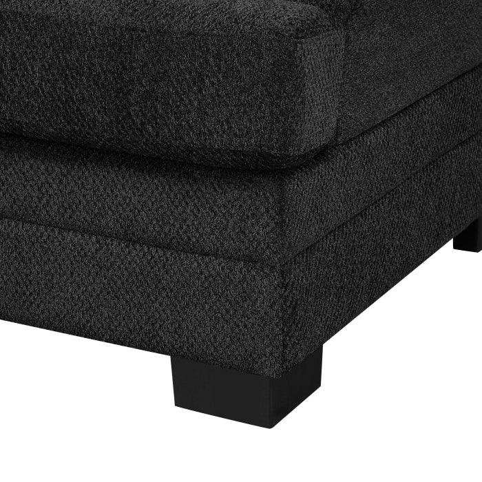 Black Chenille Fabric Reversible Chaise Sectional Sofa – 8043 — product view 4