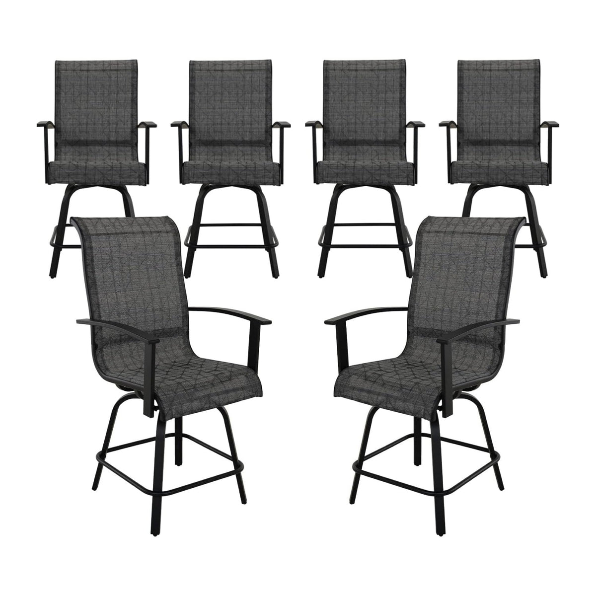 LOUNGE YARD 2 PCS High Foot Swivel Stool Bar Set with Rotation Function — product view 7