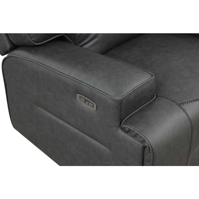 Black Breathable Leatherette Power Motion Recliner Sofa & Loveseat Set – 8300-2PC — product view 6