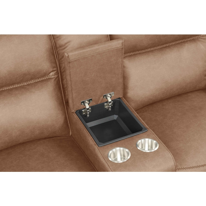 Camel Breathable Leatherette Power Motion Recliner Sofa & Loveseat Set – 8302-2PC — product view 5