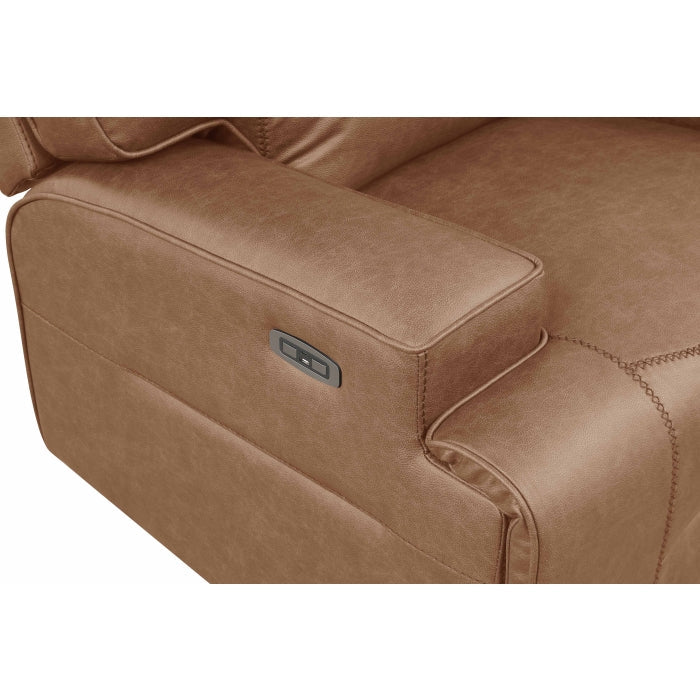 Camel Breathable Leatherette Power Motion Recliner Sofa & Loveseat Set – 8302-2PC — product view 7