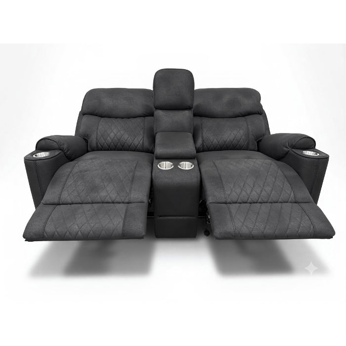 2-Piece Black High Performance Sofa Loveseat Set with Motion Recliners – 8305-2PC — product view 6