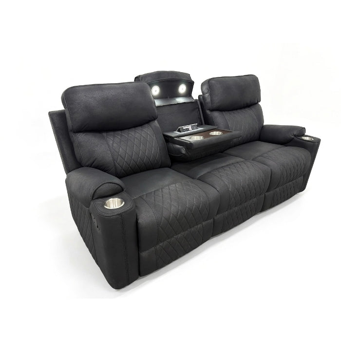 2-Piece Black High Performance Sofa Loveseat Set with Motion Recliners – 8305-2PC — product view 7