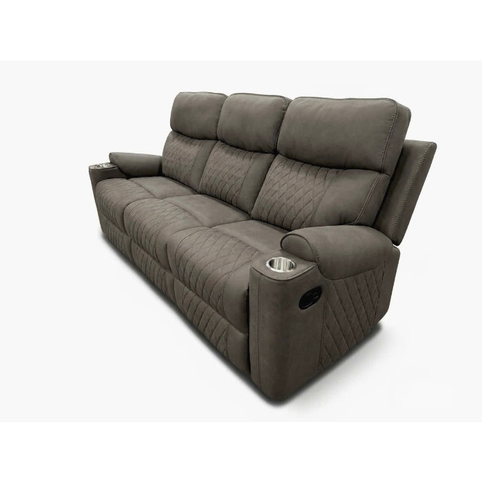 2-Piece Grey High Performance Fabric Sofa Loveseat Set with Motion Recliners – 8306-2PC — product view 2