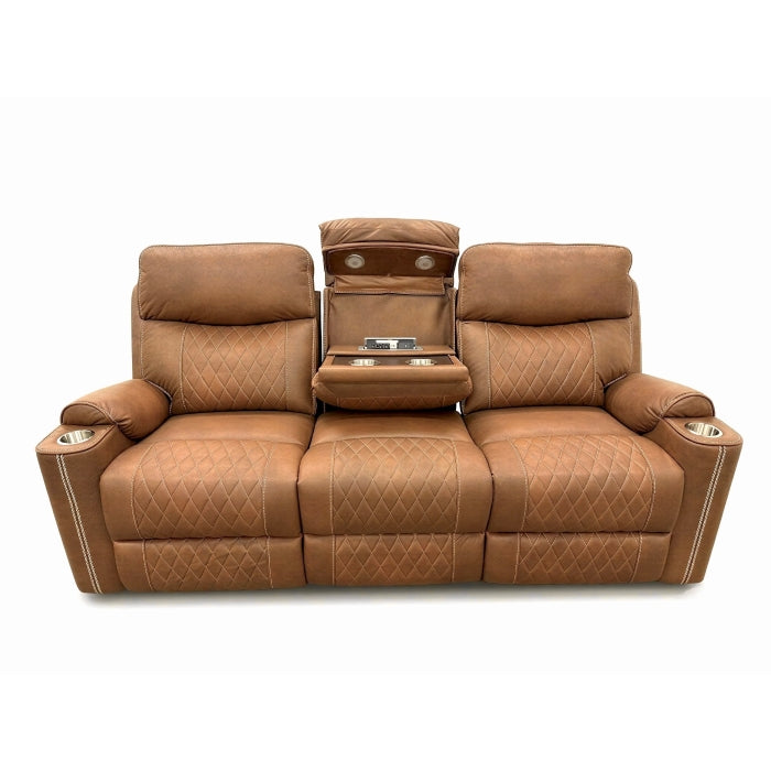 2-Piece Brown High Performance Fabric Sofa Loveseat Set with Motion Recliners – 8307-2PC — product view 3