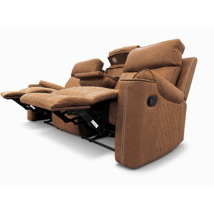 2-Piece Brown High Performance Fabric Sofa Loveseat Set with Motion Recliners – 8307-2PC — product view 7