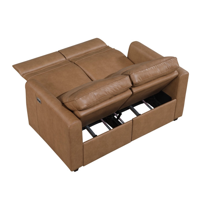 Equinox 2-Piece Power Motion Sofa & Loveseat Set – Brown Faux Leather & Recliner Ends – 8368BRW-2PWA1 — product view 6