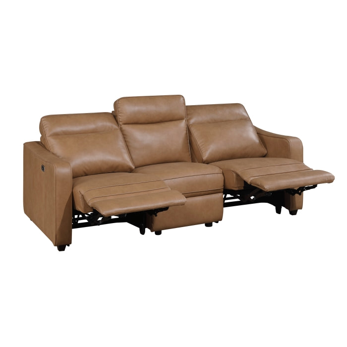 Equinox 2-Piece Power Motion Sofa & Loveseat Set – Brown Faux Leather & Recliner Ends – 8368BRW-2PWA1 — product view 3
