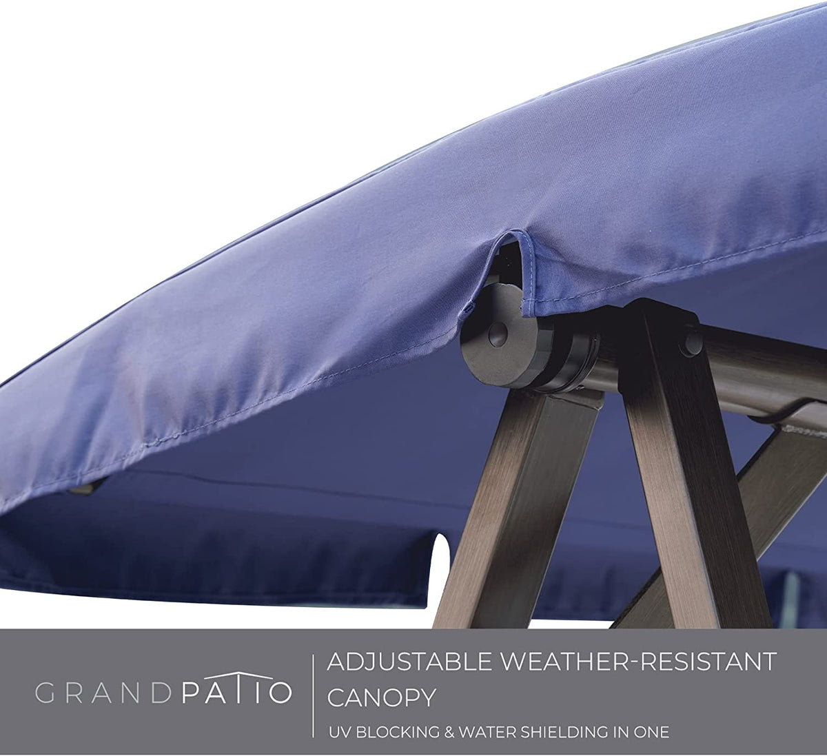 LOUNGE YARD Outdoor 2-Seat Patio Swing Chair, Adjustable Tilt Canopy, with Removable Cushion for Garden, Backyard, Poolside — product view 6