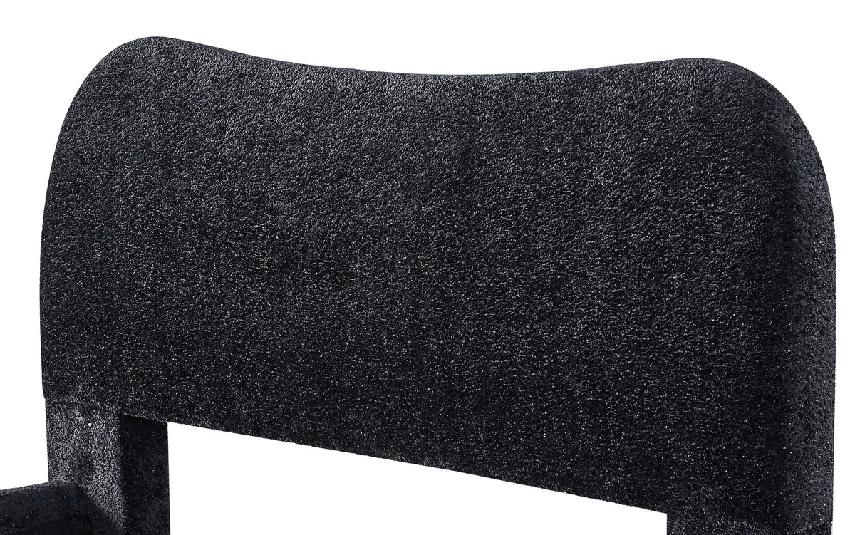 Black Glitter Fabric Tufted Queen Low Rise Platform Bed – 8646-Q — product view 3
