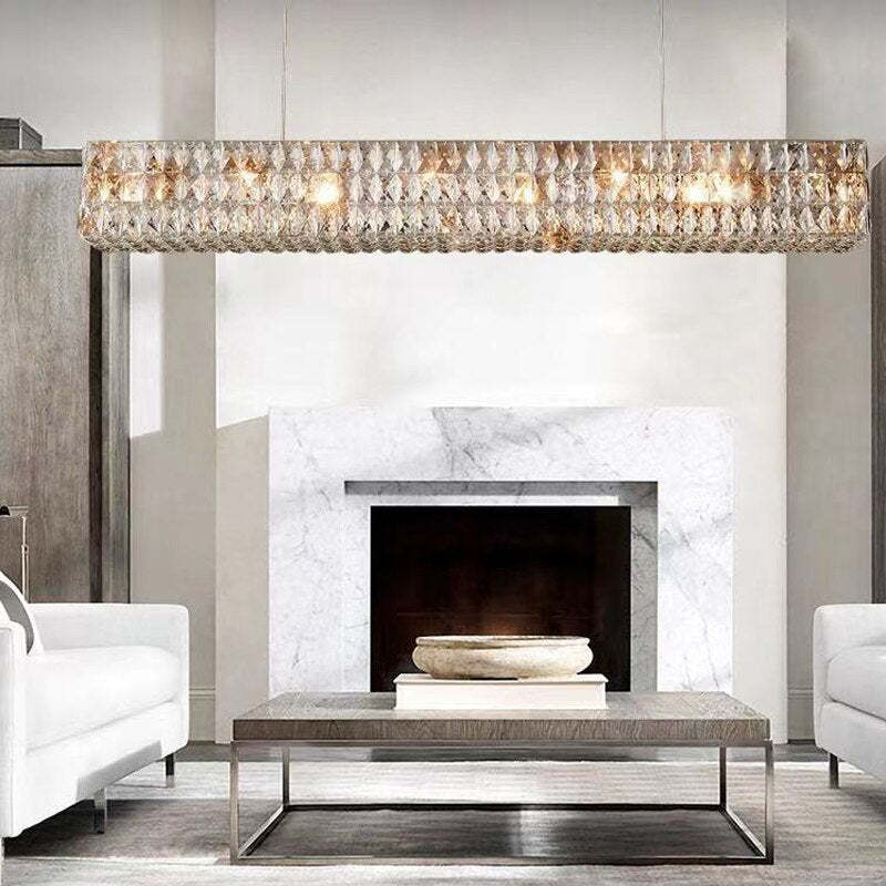 Kristy Rectangular Luxury Crystal Chandelier, 2 Colour — product view 2