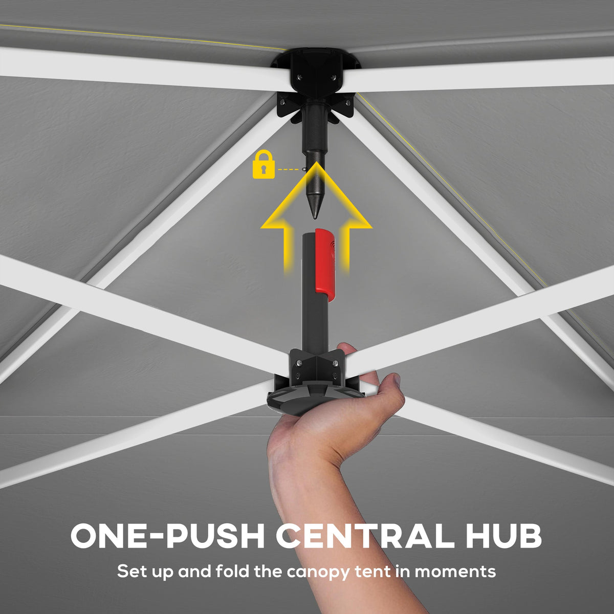 9.8' x 9.8' Pop-Up Canopy with Carrying Bag, Stakes and Ropes, Dark Grey — product view 5