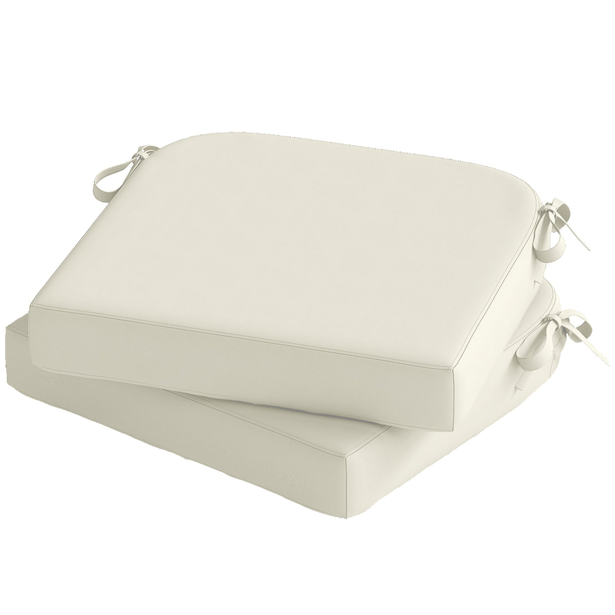 Set of 2 Outdoor Chair Seat Cushions, 40 x 40 cm, Cream White — product view 2