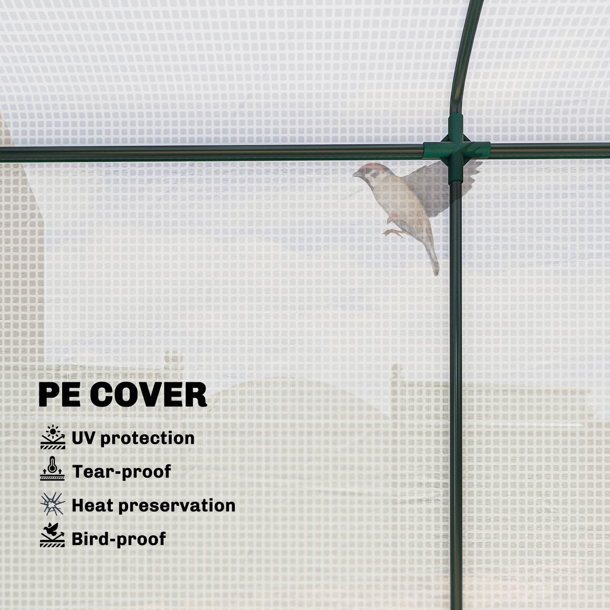 78.7" x 29.5" x 74" Mini Greenhouse, White — product view 7