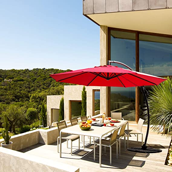 LOUNGE YARD Napoli 11 FT Cantilever Offset Umbrella with 360° Rotation — product view 2