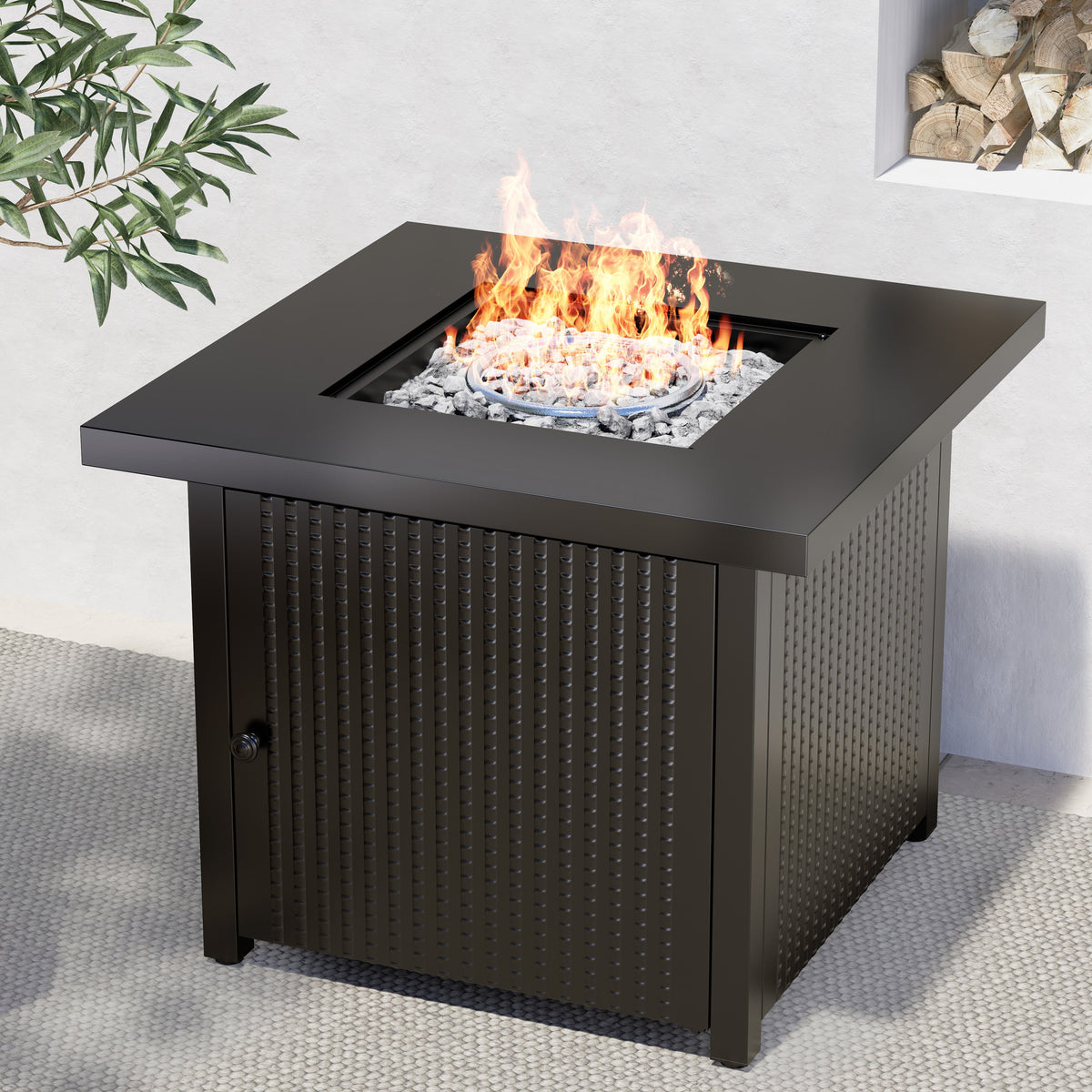 LOUNGE YARD 28" 30" 32" Square Outdoor Patio Propane Fire Pit Table — product view 2