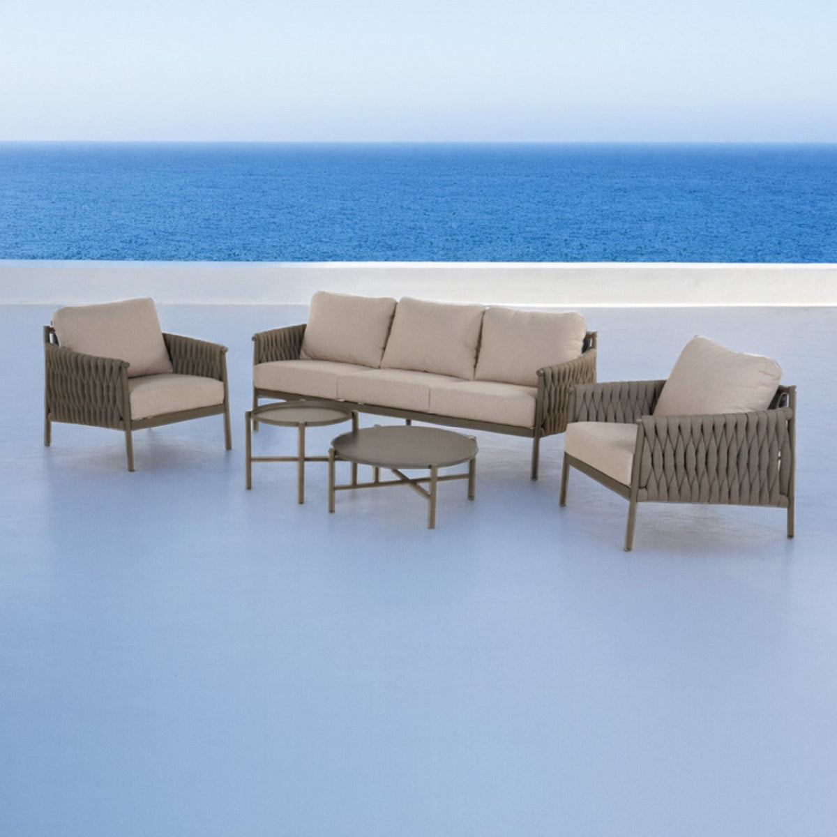 LOUNGE YARD 5-Seat Conversation Sofa Set, Thick Cotton Rope Outdoor Patio Furniture with Cushions — product view 5