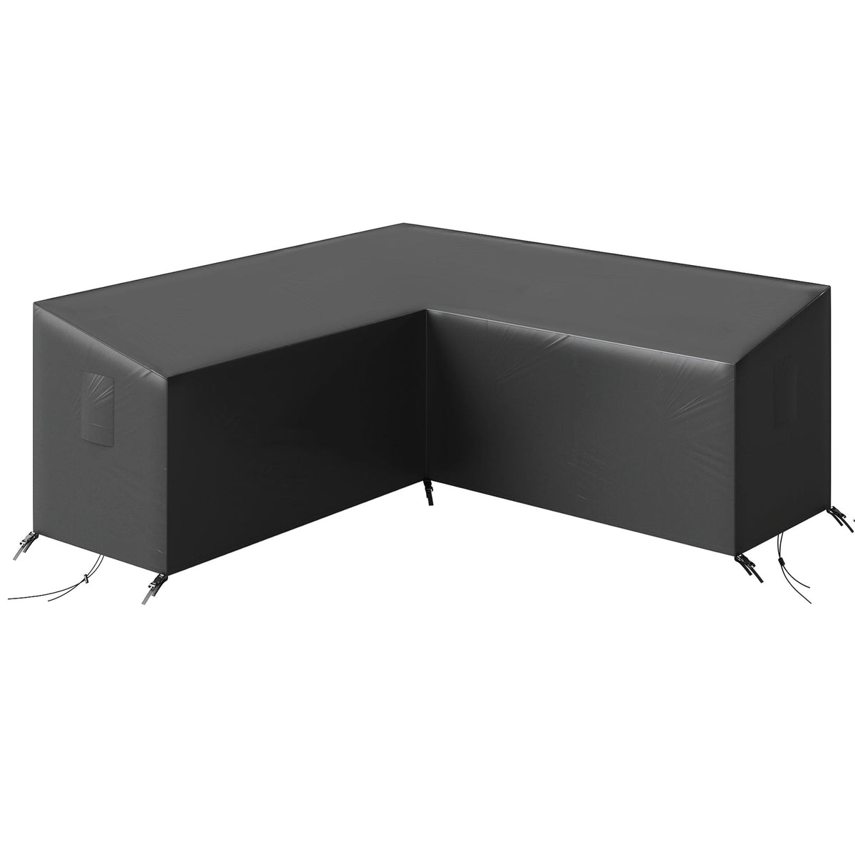 V-Shaped Garden Furniture Cover with Air Vent, 216 x 216 cm, Black — product view 1
