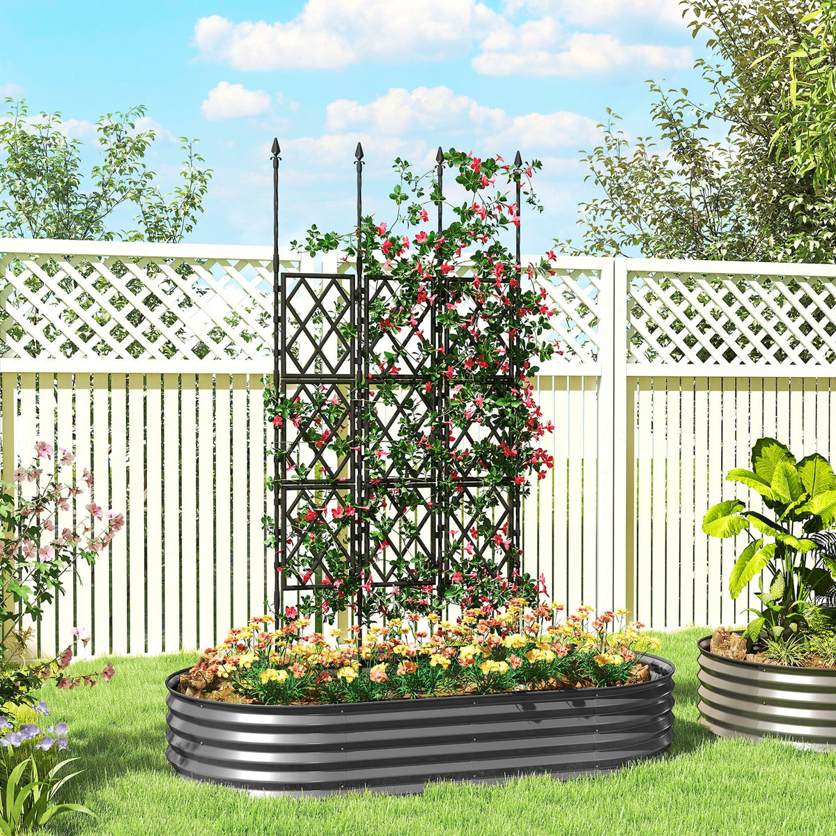 Foldable Garden Trellis for Climbing Plants, 85 x 197 cm, Black — product view 4