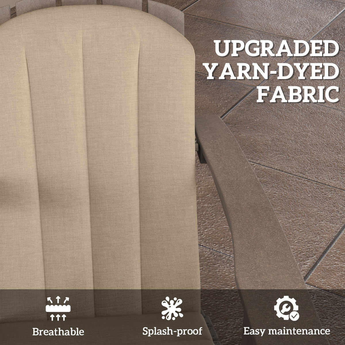 4-Piece Adirondack Chair Cushions, 49" x 20" x 2", Beige — product view 7