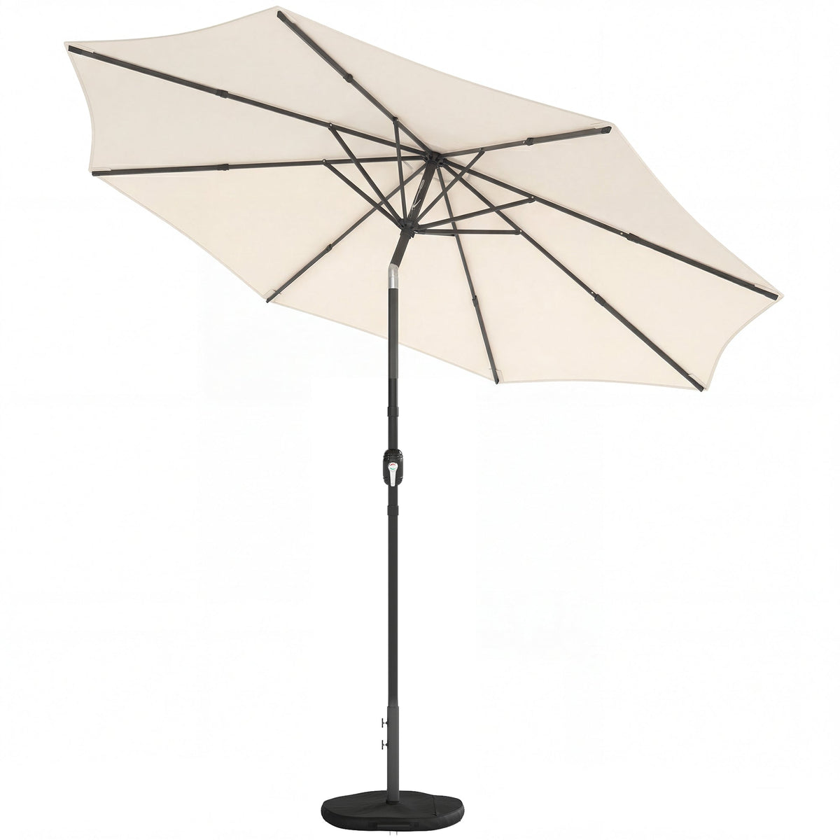 2.7 m Garden Parasol with Cross Base, Sandbag and Tilt, Cream White — product view 1