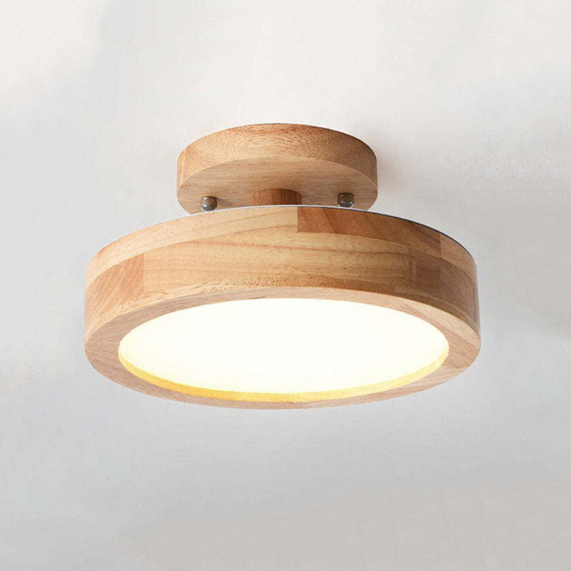 Orya Round LED Flush Mount Ceiling Light Modern Wood Colorful — product view 1