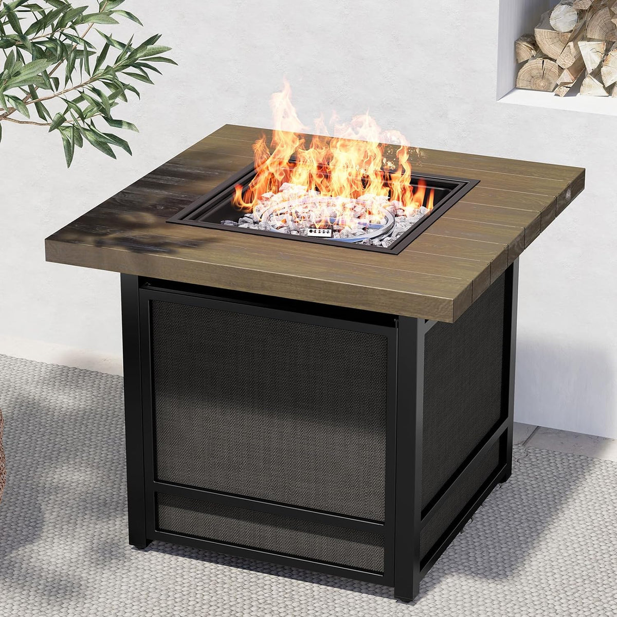 LOUNGE YARD Recliner & Fire Pit Table Set — product view 3