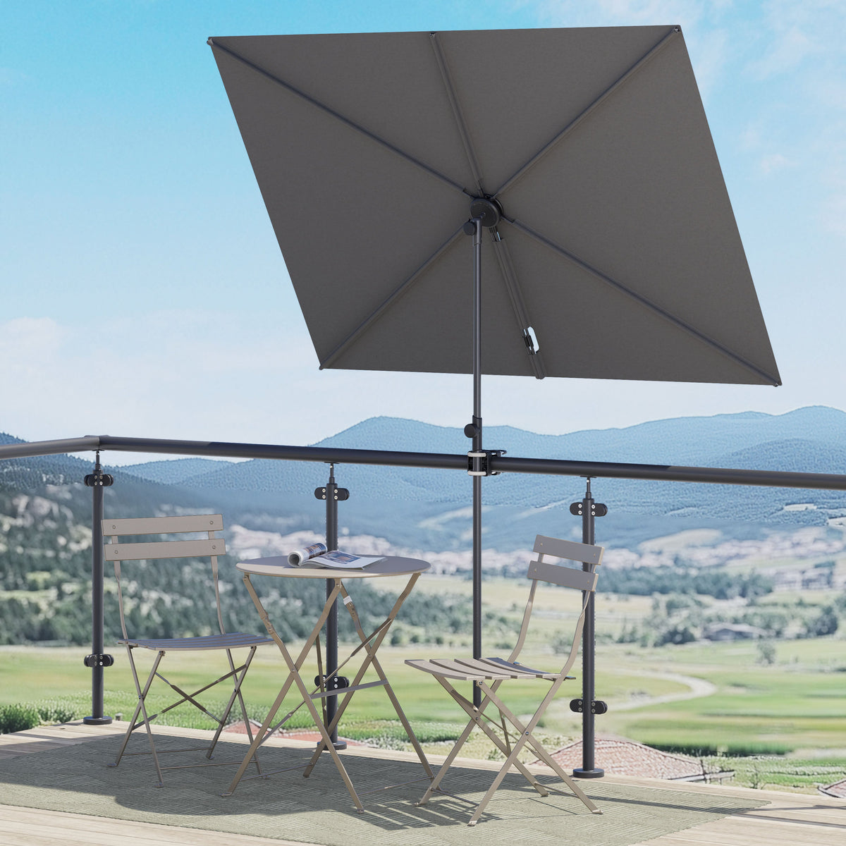 LOUNGE YARD Outdoor JENA 6x4 FT Rectangular Flat Patio Market Umbrella — product view 1