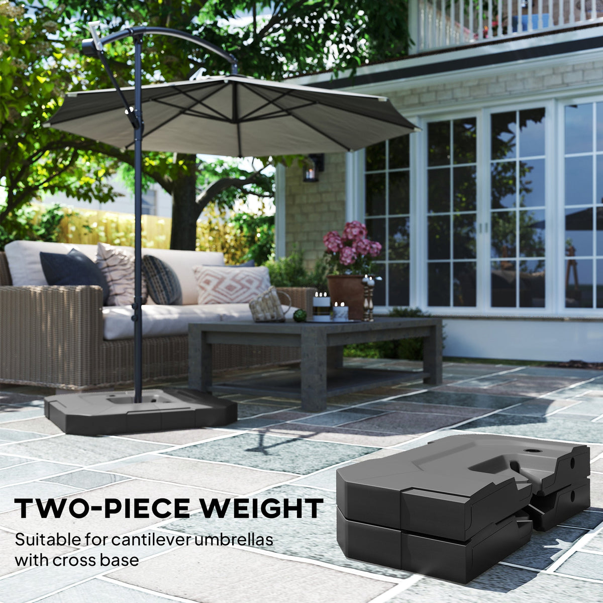 2-Piece Cantilever Umbrella Base Weight Set, 231 lb, Black — product view 6