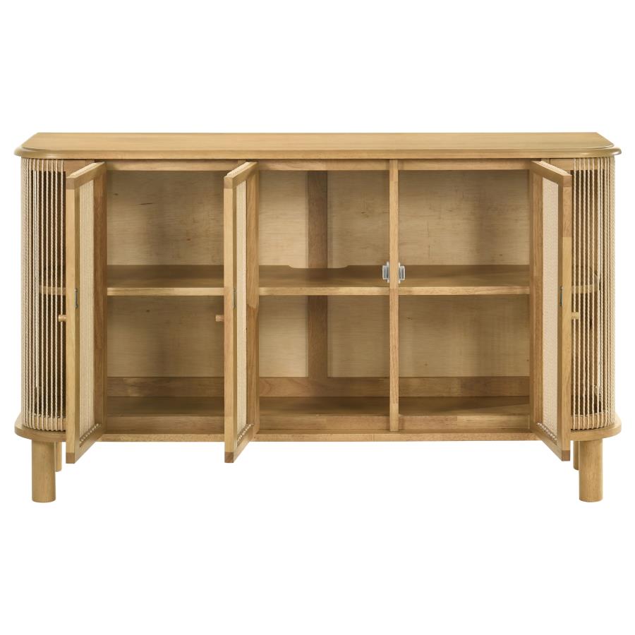 Coaster Ervine Natural Finish Rope Panel Accent Cabinet Sideboard – 950460 — product view 3