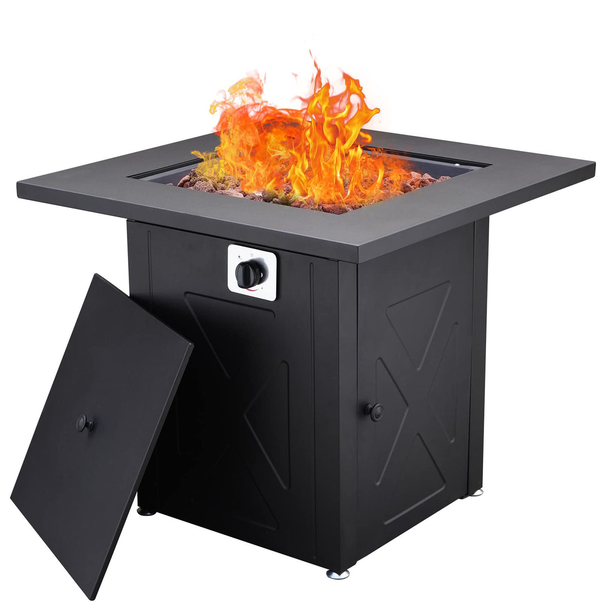 LOUNGE YARD 28" 30" 32" Square Outdoor Patio Propane Fire Pit Table — product view 3