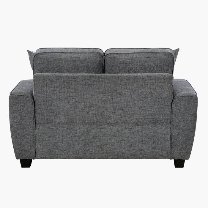 Zander Dark Grey Chenille Sofa and Love Seat Set with Rounded Arms – 9745DG-2PC — product view 5