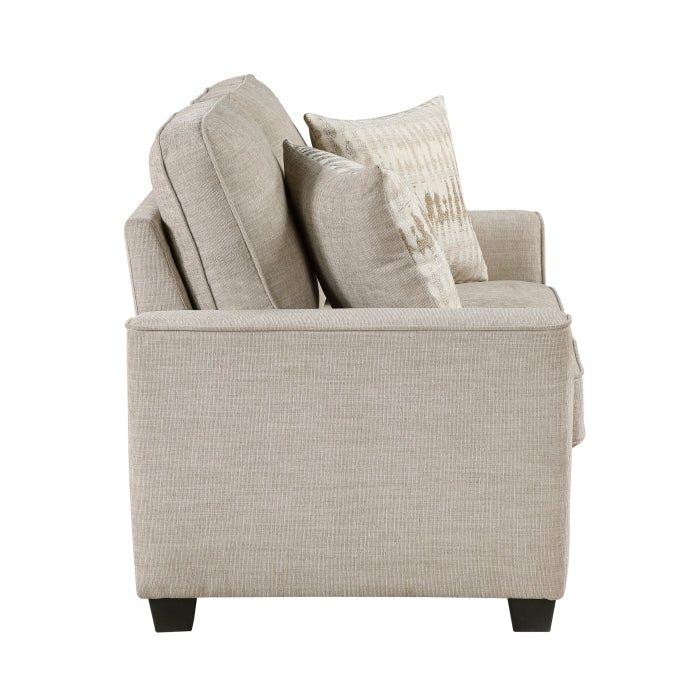 Zander Taupe Chenille Sofa and Love Seat Set with Rounded Arms – 9745TP-2PC — product view 6