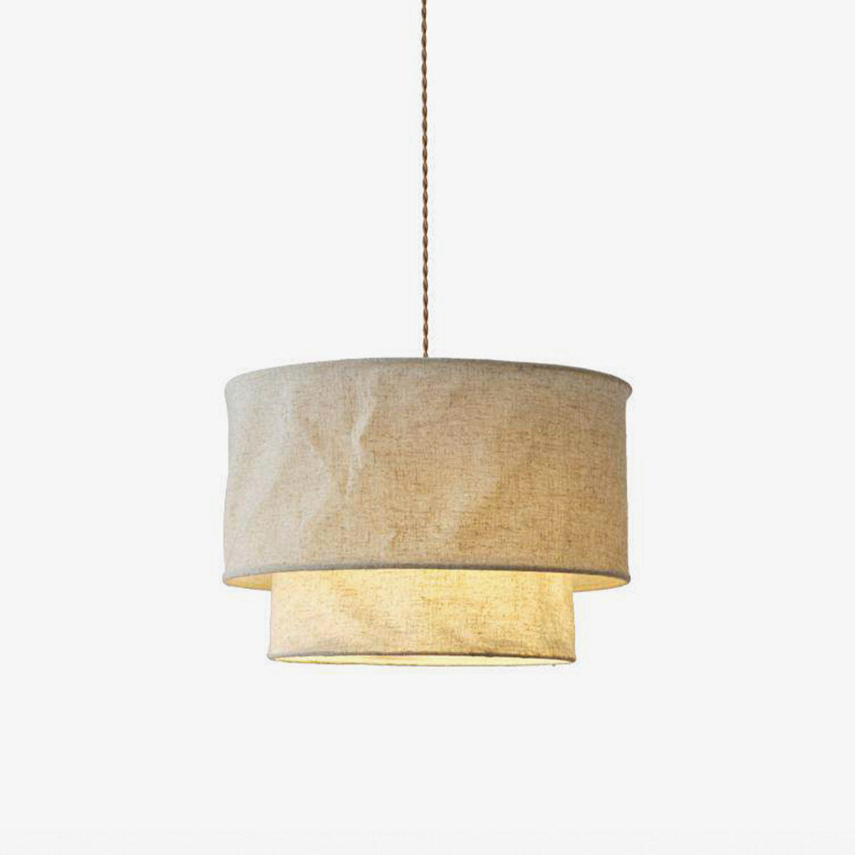 Flax Linen Drum Pendant Lamp — product view 1