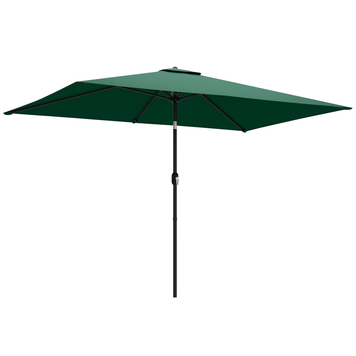 3 x 2 m Garden Parasol with Crank Handle and Tilt Function, Green — product view 1
