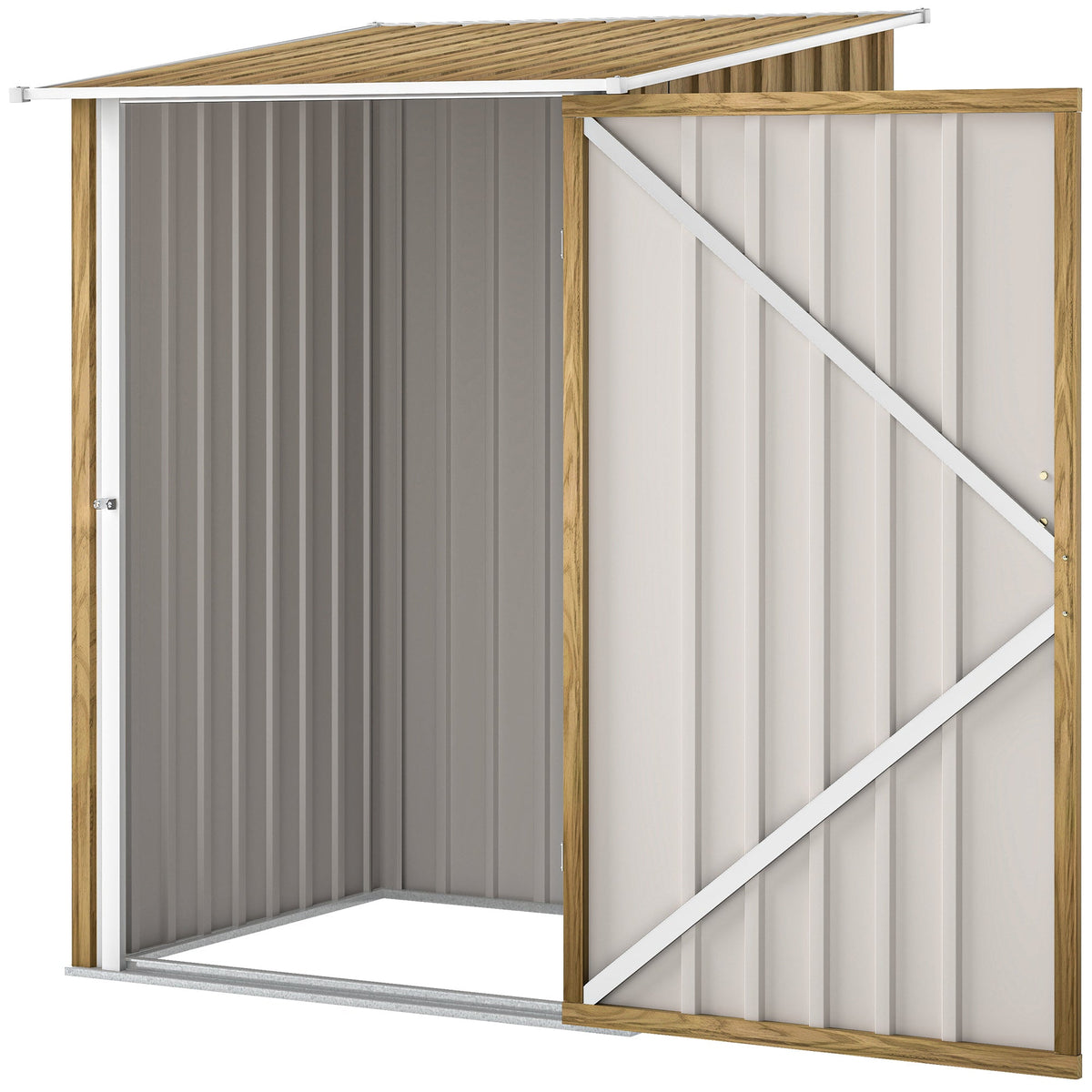 3' x 3' Lean-to Garden Storage Shed with Lockable Door & Galvanized Steel Construction — product view 2
