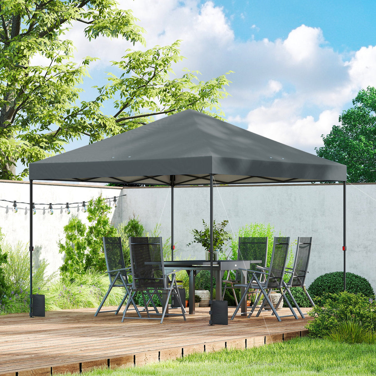 10' x 10' Pop Up Canopy Tent with Wheeled Carry Bag, Dark Gray — product view 4