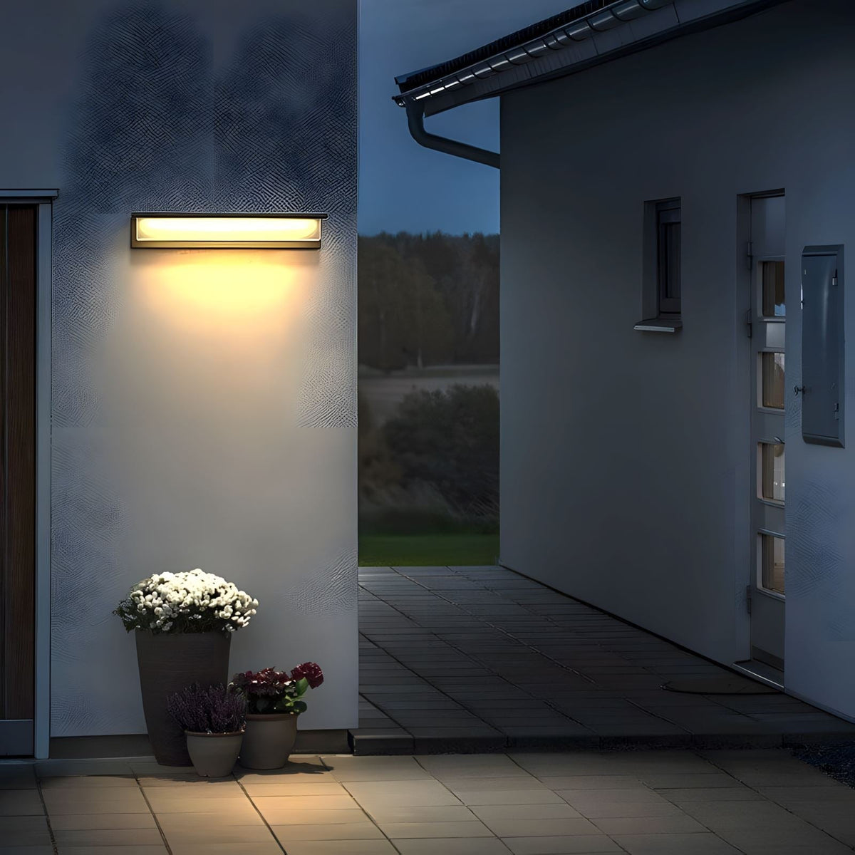 Rectangular Outdoor LED Wall Light Modern Waterproof IP65 Porch Patio — Small Large — product view 5