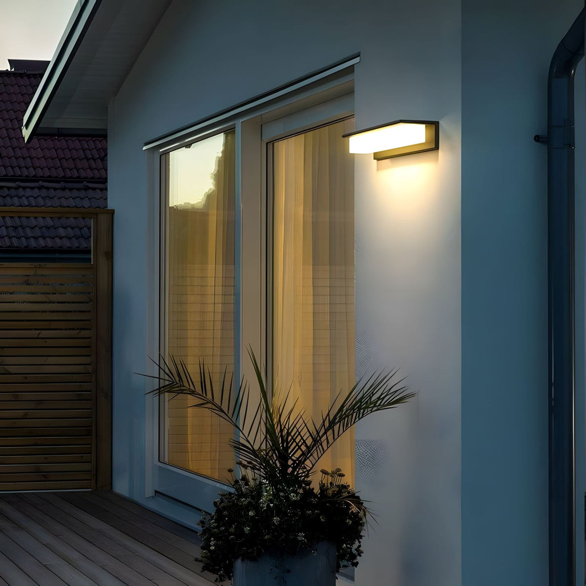 Rectangular Outdoor LED Wall Light Modern Waterproof IP65 Porch Patio — Small Large — product view 7