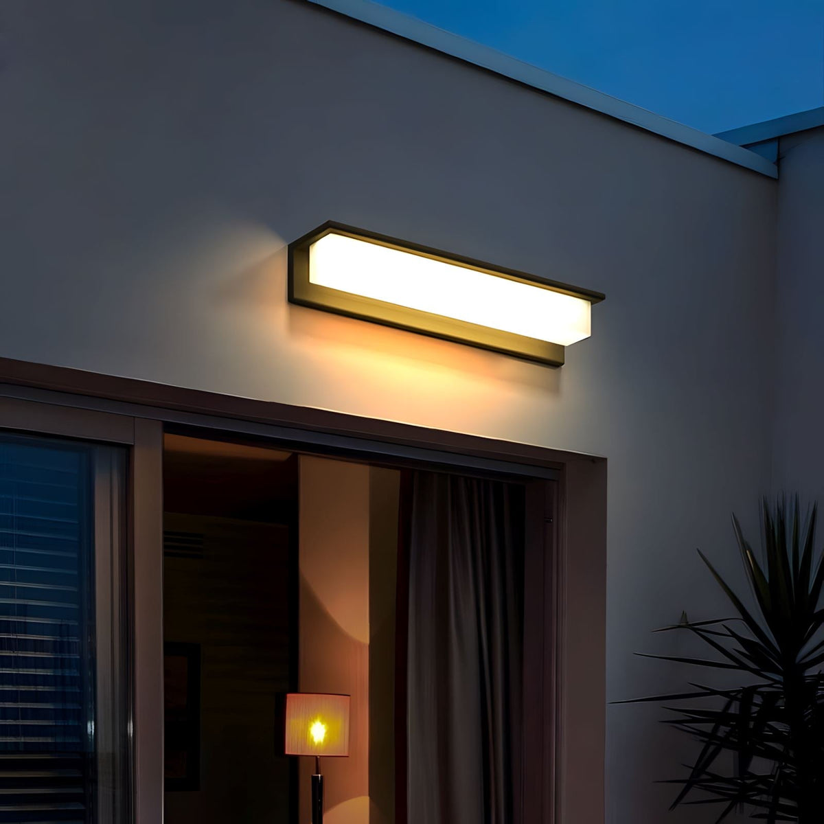 Rectangular Outdoor LED Wall Light Modern Waterproof IP65 Porch Patio — Small Large — product view 3