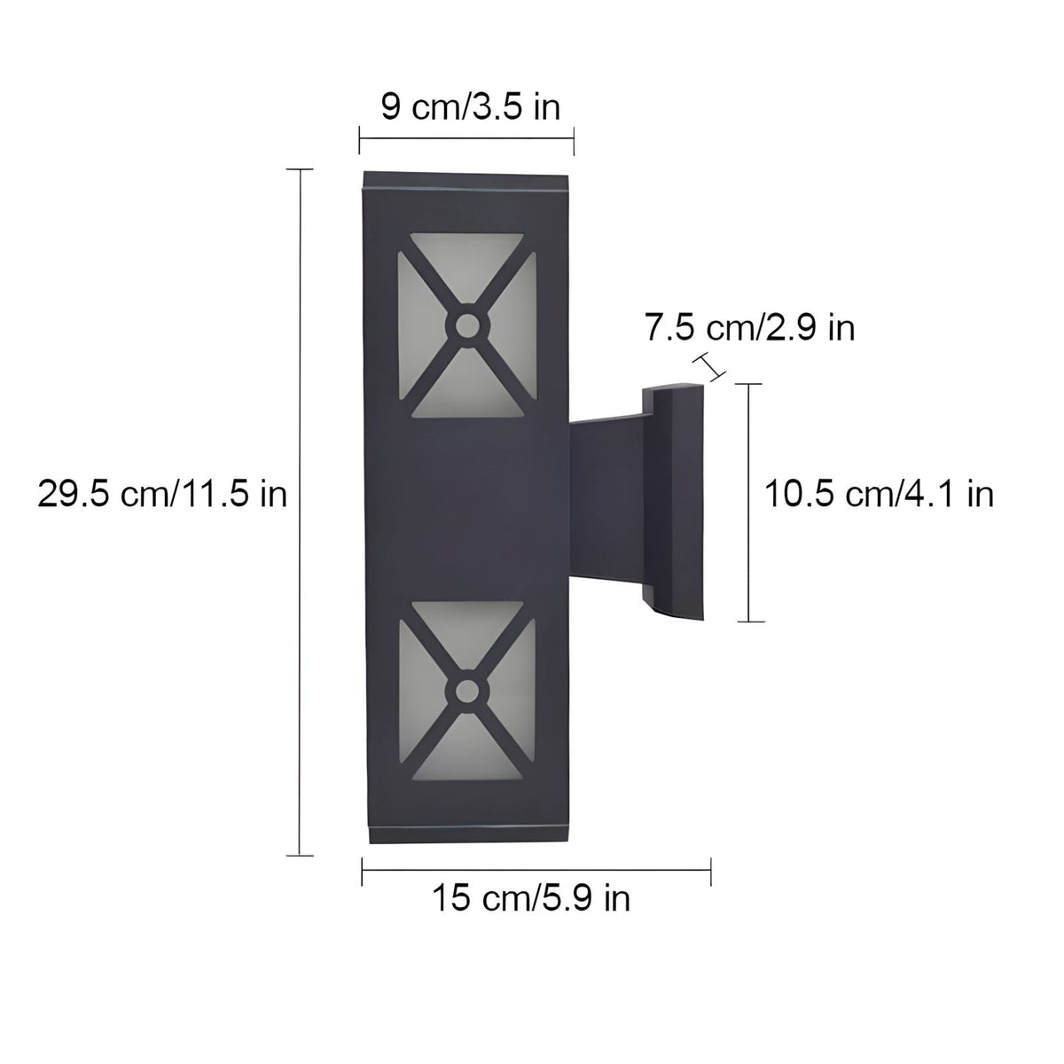 Dual Head Outdoor Wall Light Modern LED Glass Metal IP54 Porch Entrance — product view 4