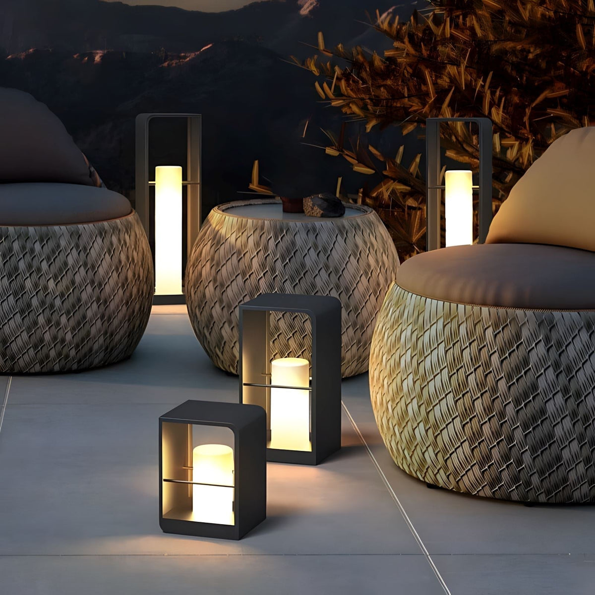 Solar Garden Post Lamp Nordic Style Outdoor Waterproof Remote — 28cm 43cm 73cm — product view 5