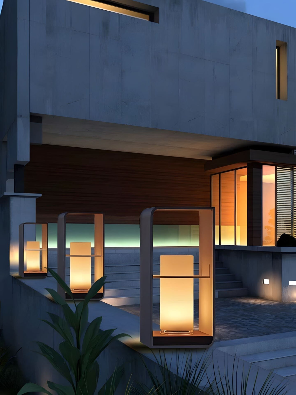 Solar Garden Post Lamp Nordic Style Outdoor Waterproof Remote — 28cm 43cm 73cm — product view 6