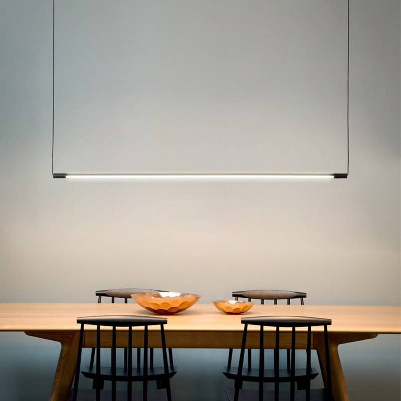 Zynar Minimalist Linear Pendant Light, Black