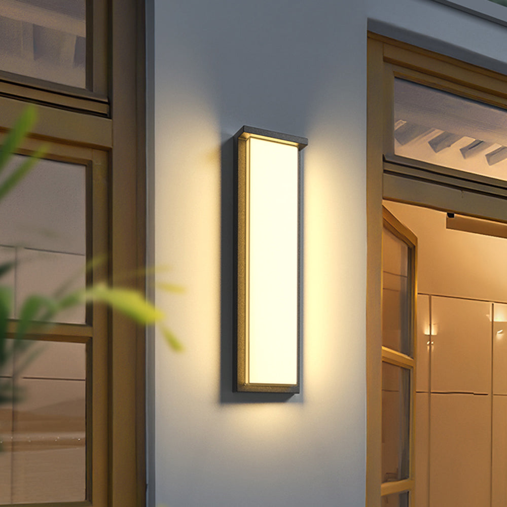 Ray Modern Minimalist Black Rectangular Metal Outdoor Wall Lamp — product view 5