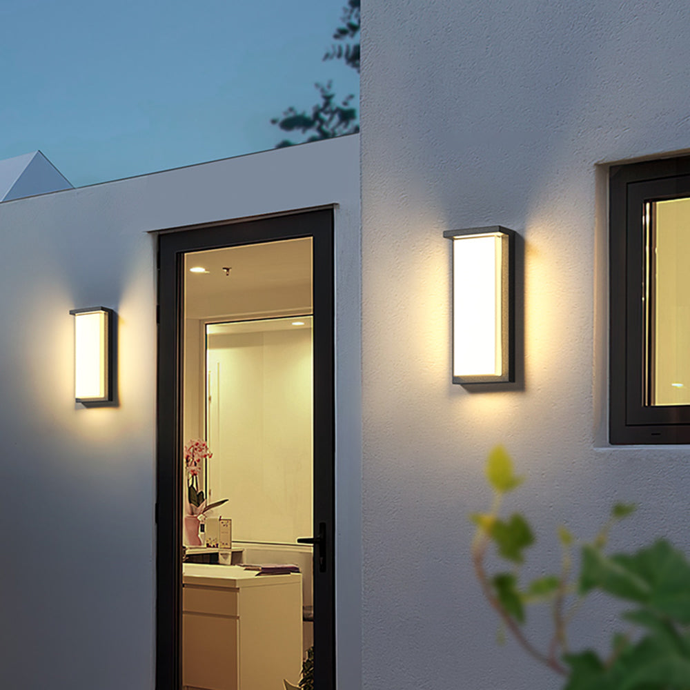 Ray Modern Minimalist Black Rectangular Metal Outdoor Wall Lamp — product view 1