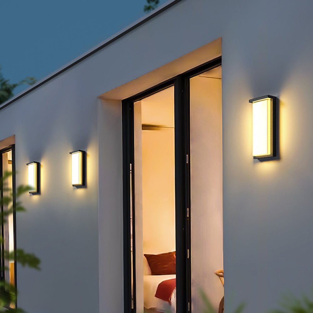 Ray Modern Minimalist Black Rectangular Metal Outdoor Wall Lamp — product view 7